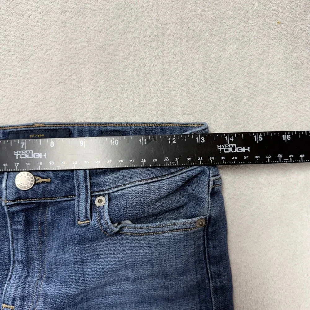 Lucky Brand Skinny Jeans Medium Wash Raw Frayed Step Hem Blue Womens Size 0/25